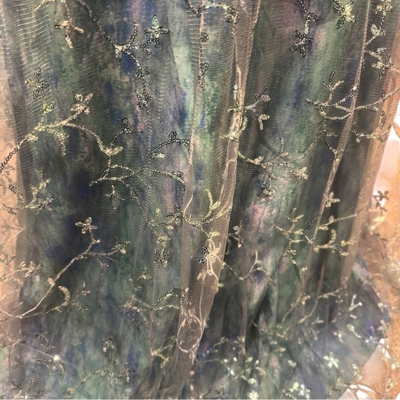 NWT RENE RUIZ Three-Quarter Sleeve Sequin Shirt Gown Embellished Dress Size 14 - Picture 6 of 12